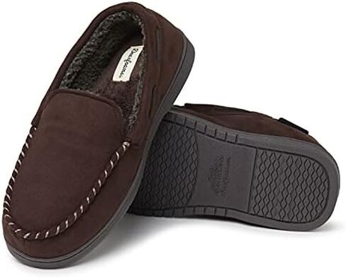 Dearfoams Men's Keaton Memory Foam Moccasin with Wide Widths in Saudi Arabia