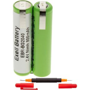Exell 2.4-Volt Nickel Metal Hydride Razor Battery, EBR-BG2040, 800 mAh, Batteries for Electric Shavers in Kuwait