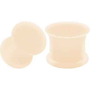 BIG GAUGES Pair of Skin Silicone Thin Double Flared Saddle Piercing Jewelry Stretcher Ear Plugs Earring Lobe Flesh Tunnel