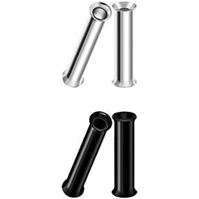 2 Pairs of Stainless Steel Black Anodized Double Flared Piercing Jewelry Ear Stretching Lobe Plugs Tunnel Earring in Kuwait