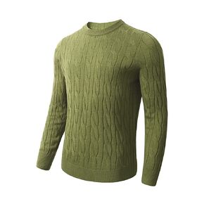 织礼 Men's Casual Crewneck Sweaters Cable Knit Thermal Pullover Sweater in Kuwait