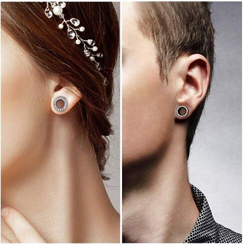 Beautidots 5 Pairs Ear Gauges CZ Diamond Plugs Tunnels Stainless Steel Dangle Cross Earring Expander Stretcher Piercing 2g-5/8 in Saudi Arabia