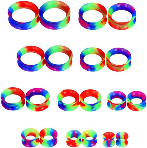 JOYTOYOU 20Pcs Camouflage Silicone Ear Gauge Tunnels Stretching Kit Flesh Tunnels Expander Set 2g to 1" in Saudi Arabia