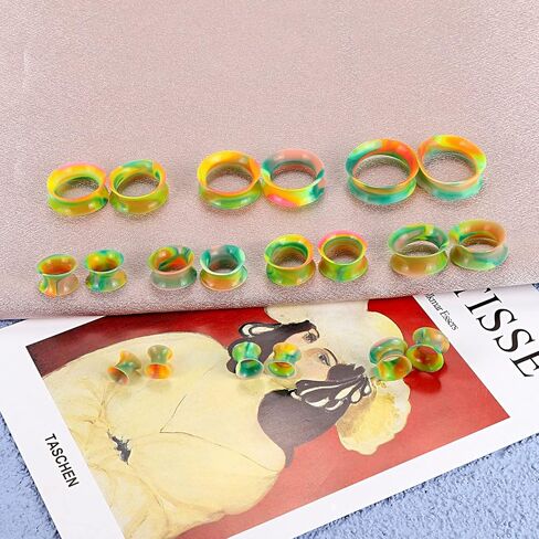 JOYTOYOU 20Pcs Camouflage Silicone Ear Gauge Tunnels Stretching Kit Flesh Tunnels Expander Set 2g to 1" in Kuwait