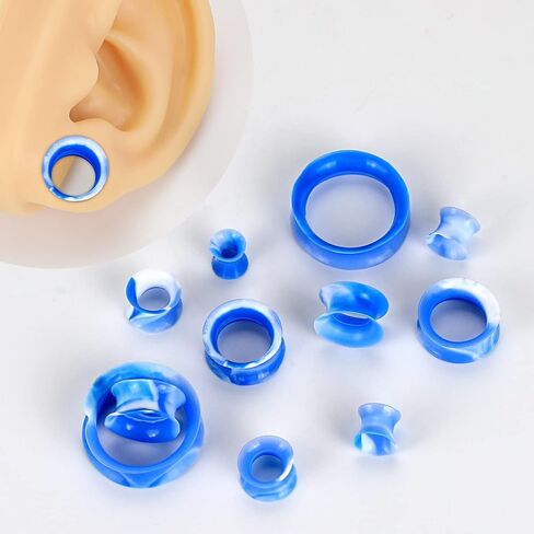 JOYTOYOU 20Pcs Camouflage Silicone Ear Gauge Tunnels Stretching Kit Flesh Tunnels Expander Set 2g to 1" in Kuwait