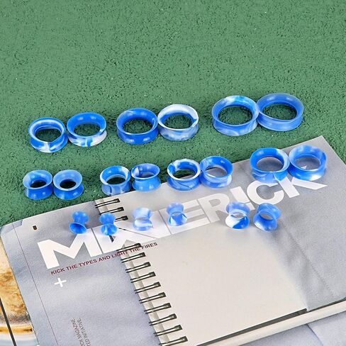 JOYTOYOU 20Pcs Camouflage Silicone Ear Gauge Tunnels Stretching Kit Flesh Tunnels Expander Set 2g to 1" in Kuwait
