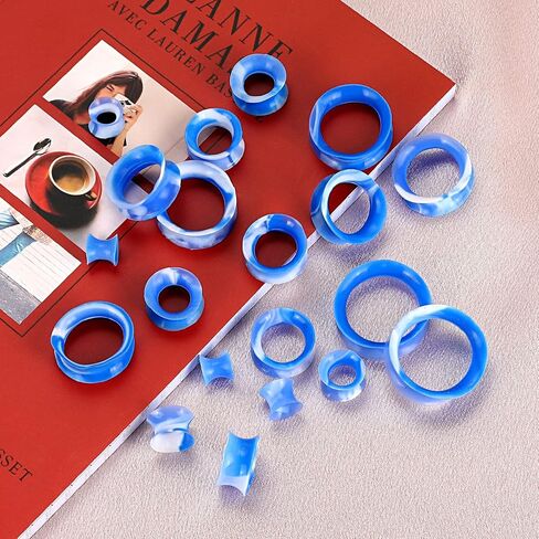 JOYTOYOU 20Pcs Camouflage Silicone Ear Gauge Tunnels Stretching Kit Flesh Tunnels Expander Set 2g to 1" in Kuwait