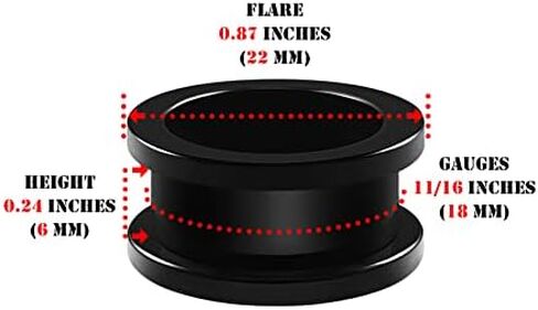 BIG GAUGES 2 Pairs Acrylic External Screw Flesh Tunnels Piercing Jewelry Stretcher Ear Lobe Earring Plugs in Kuwait