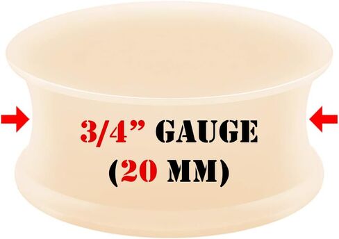 BIG GAUGES Pair of Skin Silicone Thin Double Flared Saddle Piercing Jewelry Stretcher Ear Plugs Earring Lobe Flesh Tunnel in Kuwait