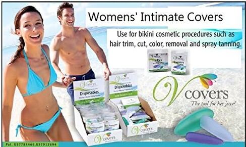 Vcovers Bikini Hair Removal Protection, 3 Pack, Assorted Sizes and Colors - Bikini Hair Trim, Cut, Color, Removal, Spray Tanning and Other Bikini Cosmetic procedures. in Saudi Arabia