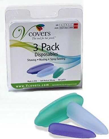 Vcovers Bikini Hair Removal Protection, 3 Pack, Assorted Sizes and Colors - Bikini Hair Trim, Cut, Color, Removal, Spray Tanning and Other Bikini Cosmetic procedures. in Saudi Arabia