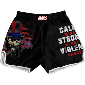 O2TEE Wolf Skull Muay Thai Shorts Combat Fight MMA Boxer Boxing Trunks in Kuwait