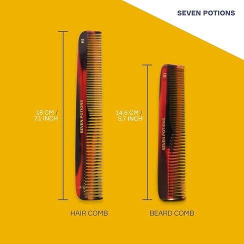Beard Comb For Men 5.7 inch Fine and Coarse Tooth For Hair Beard And Moustache Hand Made and Sawcut (Beard Comb B1) in Saudi Arabia