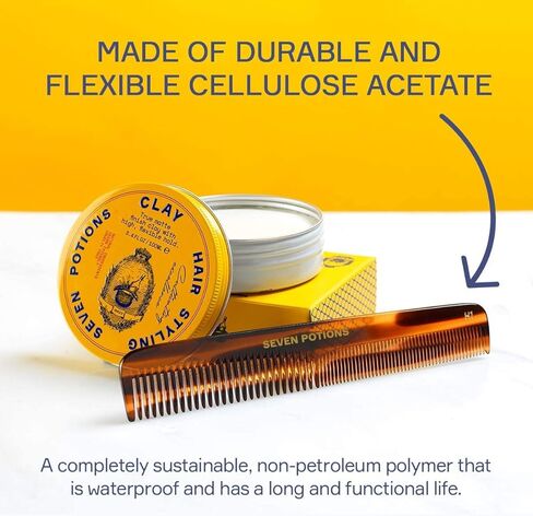 Beard Comb For Men 5.7 inch Fine and Coarse Tooth For Hair Beard And Moustache Hand Made and Sawcut (Beard Comb B1) in Saudi Arabia