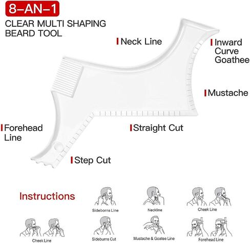 Beard Brush Grooming Kit, Wooden Comb, Shaping Tool, Mustache Trimming Scissors, Boar Bristle Brush, Beard Shaping Tools, Great Care Gifts for Men in Saudi Arabia