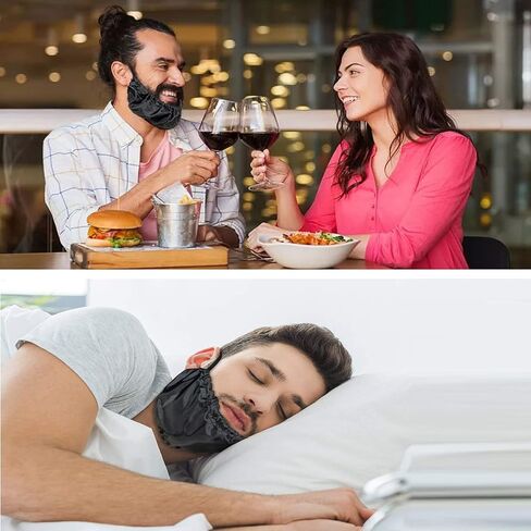 4 Pack Beard Bandana,Mens Bedtime Bib Adjustable Double Layer Facial Beard Apron Guard Bonnet Rag Beard Guard Cover,Silk Beard Bonnet for Men,Beard Gains(Black) in Saudi Arabia