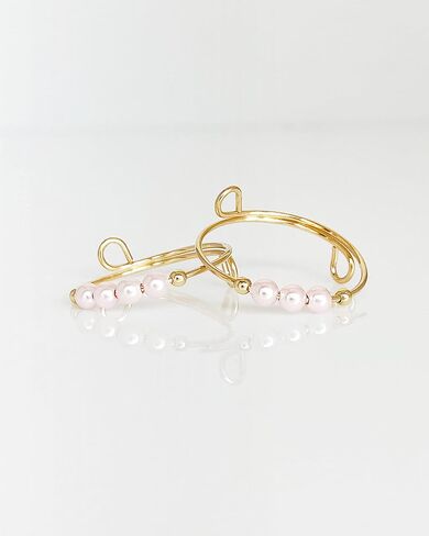 Spinner Fidget Ring, Dainty Pink Crystal Pearls, Helps Relieve Stress Anxiety Worry, 14K Gold Filled or Sterling Silver Adjustable Band, Jewelry Inspirations in Saudi Arabia