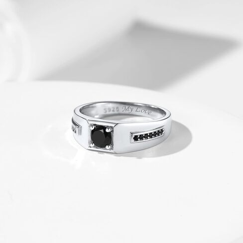 Silvora Sterling Silver Rings for Men Women, Shiny Cubic Zirconia Wedding Bands with Delicate Gift Packaging, Personalized Customizable in Kuwait