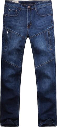Men's Regular Fit Vintage Jeans Straight Multi Pockets Cargo Denim Pants Casual Zipper Pocket Moto Biker Jean in Saudi Arabia