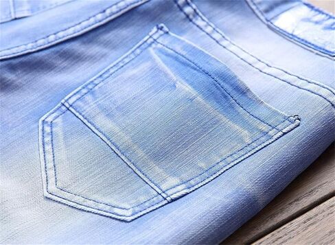 Men's Ripped Patch Biker Jeans Distressed Straight Leg Slim Fit Moto Jean Vintage Washed Destroyed Denim Pants in Saudi Arabia