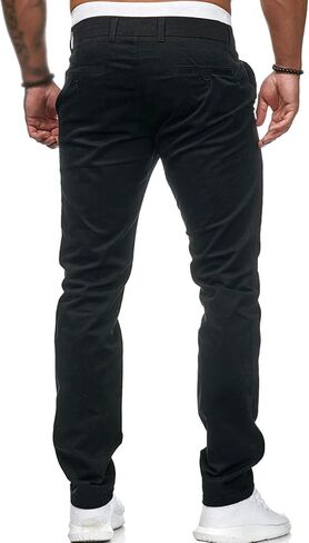Men's Classic Lightweight Chino Pants Flat Front Comfort Stretch Solid Pant Casual Basic Straight Fit Trousers in Kuwait
