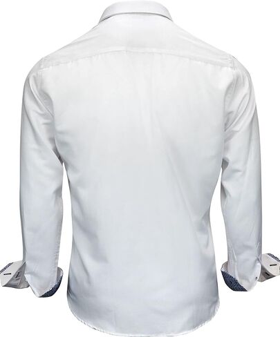 Gravity Homme - Stylish & Contrasting Men’s Button Down Long-Sleeve Dress Shirt With Curved Hem - Perfect Casual Wear in Saudi Arabia