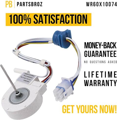 WR60X10307 WR60X10074 Evaporator Fan Motor by PartsBroz - Compatible Hotpoint, GE Refrigerator Parts & Accessories - Replaces AP3191003 EA304658 PS304658 - Upgraded Cool Air Producer for Home Fridge in Saudi Arabia