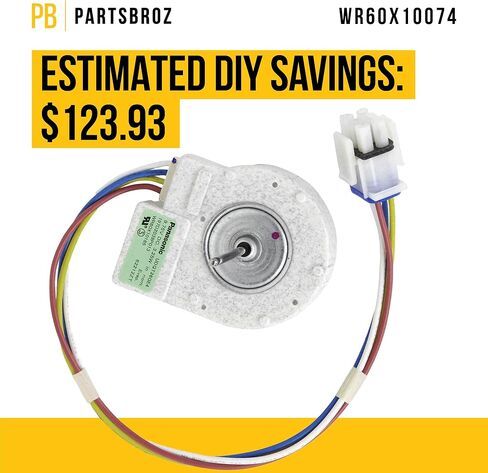 WR60X10307 WR60X10074 Evaporator Fan Motor by PartsBroz - Compatible Hotpoint, GE Refrigerator Parts & Accessories - Replaces AP3191003 EA304658 PS304658 - Upgraded Cool Air Producer for Home Fridge in Saudi Arabia