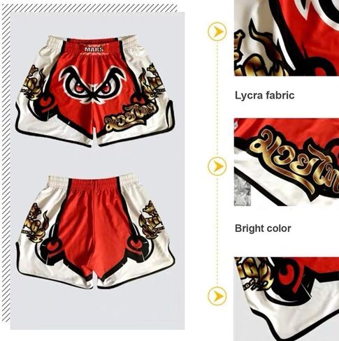 O2TEE Wolf Skull Muay Thai Shorts Combat Fight MMA Boxer Boxing Trunks in Kuwait