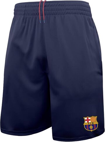 Icon Sports Men's Compatible with FC Barcelona Officially Licensed Poly Soccer Shorts -08 in Kuwait