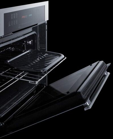 Summit SEW24SS 24"" Electric Single Wall Oven with 2.7 cu. ft. Capacity Porcelain Construction Professional Handle Sabbath Mode Steam Clean Convection Proofing Setting 220 Volts in Stainless Steel in Saudi Arabia