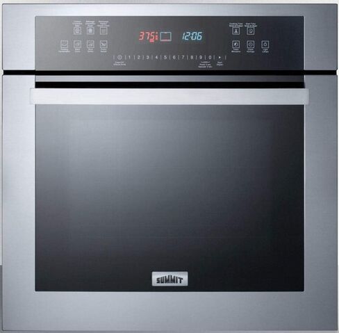 Summit SEW24SS 24"" Electric Single Wall Oven with 2.7 cu. ft. Capacity Porcelain Construction Professional Handle Sabbath Mode Steam Clean Convection Proofing Setting 220 Volts in Stainless Steel in Saudi Arabia