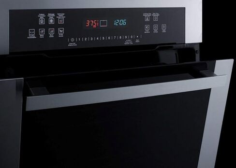 Summit SEW24SS 24"" Electric Single Wall Oven with 2.7 cu. ft. Capacity Porcelain Construction Professional Handle Sabbath Mode Steam Clean Convection Proofing Setting 220 Volts in Stainless Steel in Saudi Arabia