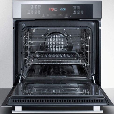 Summit SEW24SS 24"" Electric Single Wall Oven with 2.7 cu. ft. Capacity Porcelain Construction Professional Handle Sabbath Mode Steam Clean Convection Proofing Setting 220 Volts in Stainless Steel in Saudi Arabia
