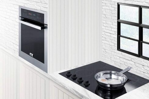 Summit SEW24SS 24"" Electric Single Wall Oven with 2.7 cu. ft. Capacity Porcelain Construction Professional Handle Sabbath Mode Steam Clean Convection Proofing Setting 220 Volts in Stainless Steel in Saudi Arabia