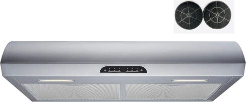 Winflo 30 In. Convertible Stainless Steel Under Cabinet Range Hood with Mesh Filters, Charcoal Filters and Touch Sensor Control in Kuwait