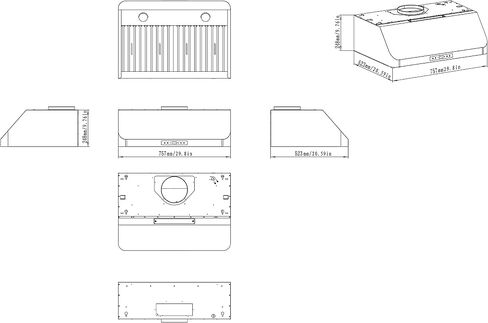 Winflo 30 In. Convertible Stainless Steel Under Cabinet Range Hood with Baffle Filters and Touch Sensor Control in Kuwait