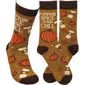 Primitives by Kathy Pumpkin Spice And Chill Socks in Kuwait