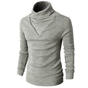 H2H Mens Casual Turtleneck Pullover Sweaters Knitted Thermal Long Sleeve Long Length