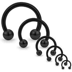 Cisyozi 6PCS 20G 16G 14G 12G 8G 6G Surgical Steel Horseshoes Nose Septum Eyebrow Lip Tragus Helix Cartilage Earring Hoop Piercing Ring Jewelry in Saudi Arabia