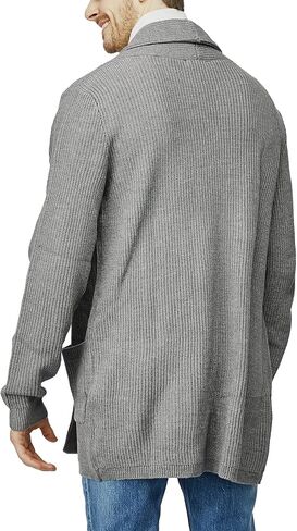 H2H Mens Casual Comfortable Fit Ruffle Shawl Collar Knitted Open Front Long Length Sweater Cardigan in Kuwait