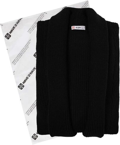 H2H Mens Casual Comfortable Fit Ruffle Shawl Collar Knitted Open Front Long Length Sweater Cardigan in Kuwait