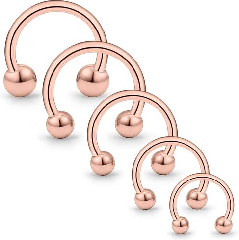 Cisyozi 6PCS 20G 16G 14G 12G 8G 6G Surgical Steel Horseshoes Nose Septum Eyebrow Lip Tragus Helix Cartilage Earring Hoop Piercing Ring Jewelry in Saudi Arabia