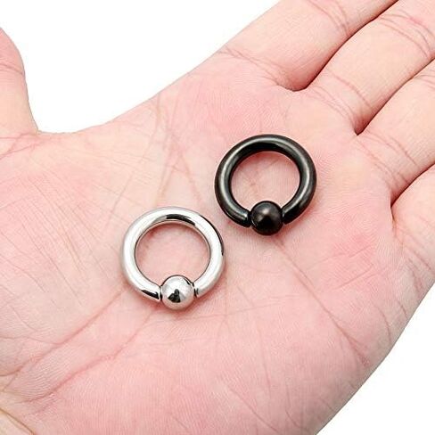 Lcolyoli 2 قطعة حلقة PA مترابطة داخليًا حلقات خرز أسيرة زنبركية عمل CBR Monster Ball Ball Rings 316L فولاذ جراحي مثقوب مجوهرات الجسم 2G 4G 6G 8G in Kuwait