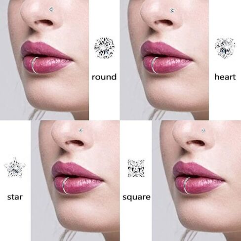 YOFANST 20G Nose Ring Hoop Septum Rings L-Shaped S-Shaped Nose Pin Studs Bone Tragus Cartilage Rings in Saudi Arabia