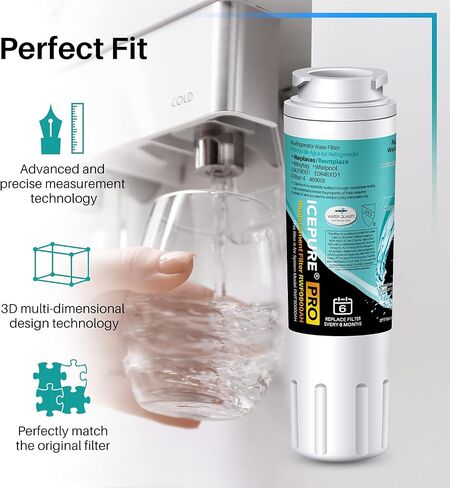 ICEPURE PRO UKF8001 NSF401&473&53&42 Certified Replacement Everydrop EDR4RXD1, Filter 4, Maytag UKF8001AXX UKF8001P, Whirlpool 4396395 WF-UKF8001 FMM-2 MPF15090 SGF-M9 Refrigerator Water Filter 1PACK in Saudi Arabia