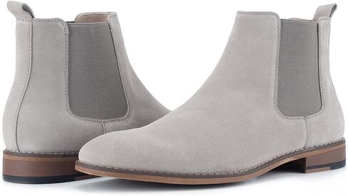 Men's Chelsea Slip-on Suede Boots, Genuine Leather Boots, Waterproof Casual Oxford Dress Ankle Bootie MS05 in Kuwait