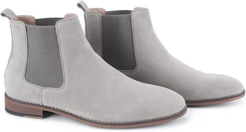 Men's Chelsea Slip-on Suede Boots, Genuine Leather Boots, Waterproof Casual Oxford Dress Ankle Bootie MS05 in Kuwait