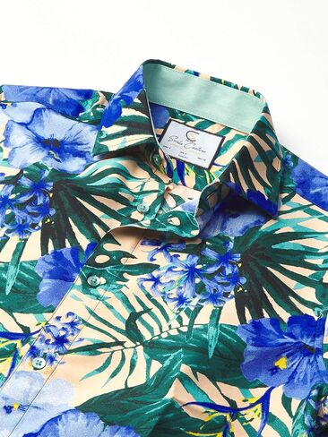 Azaro Uomo Men's Shiny Dress Shirt Wrinkle Free Casual Button Down Untucked in Saudi Arabia