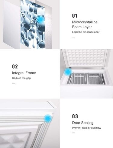 COOLHOME 3.5 Cubic Feet Chest Freezer with Removable Basket, from 6.8℉ to -4℉ Free Standing Compact Fridge Freezer for Home/Kitchen/Office/Bar (WHITE, 3.5 cubic feet) in Saudi Arabia